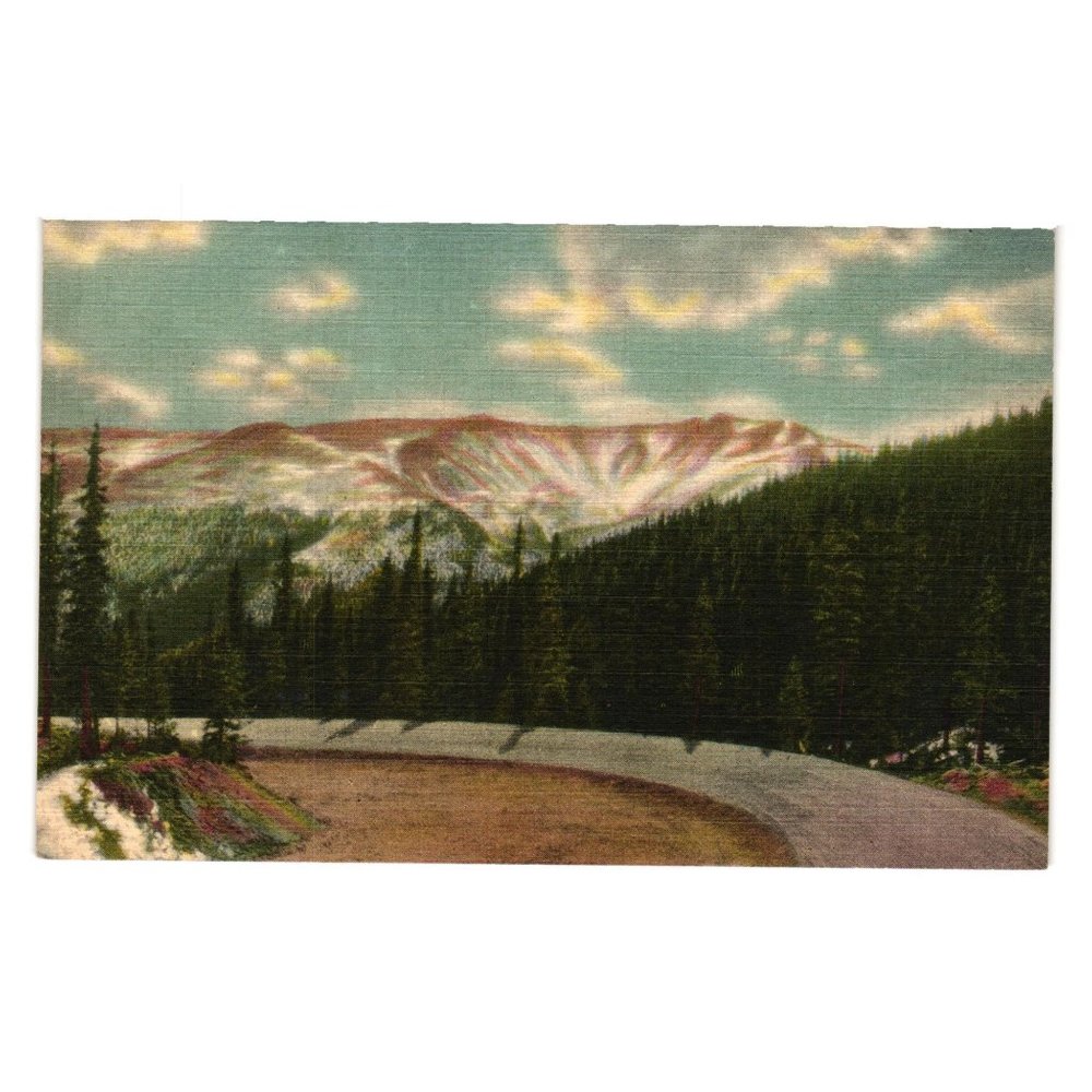 Vintage Postcard Crater Mountain Artwork Linen 2007 Berthoud Pass Colorado US 40